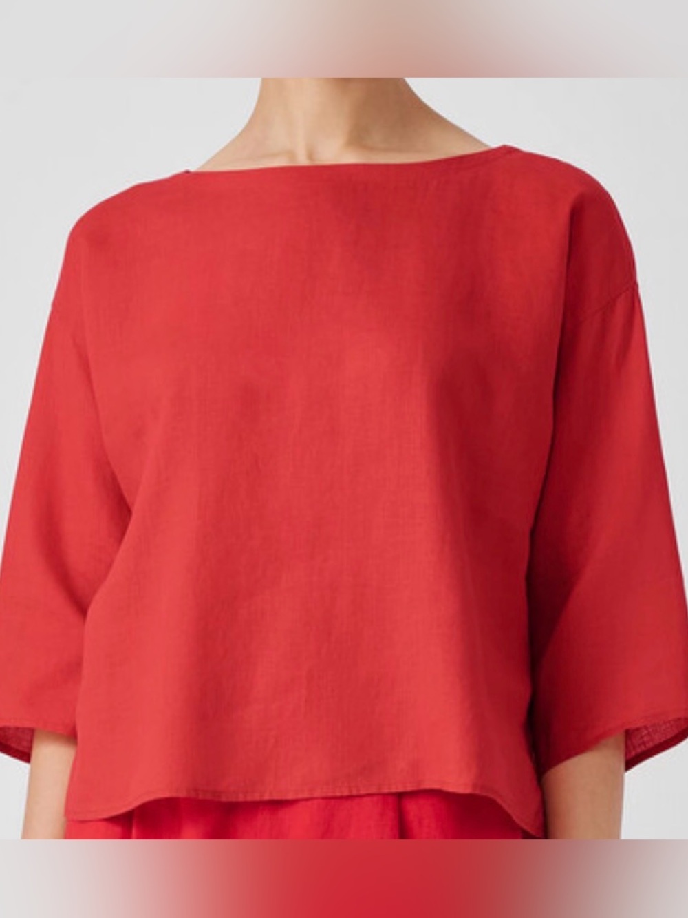EIleen Fisher NWT L Handkerchief Linen Bateu Box Top Lagenlook RUST color - Picture 1 of 6